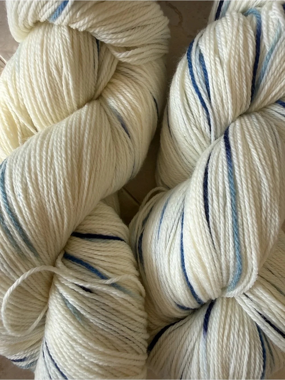 Superwash Merino Sock Splash Yarn - Arctic Ocean (Cream with Blue)
